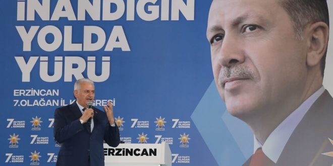 AK Parti İzmir Milletvekili Binali Yıldırım partisinin Erzincan il kongresinde konuştu