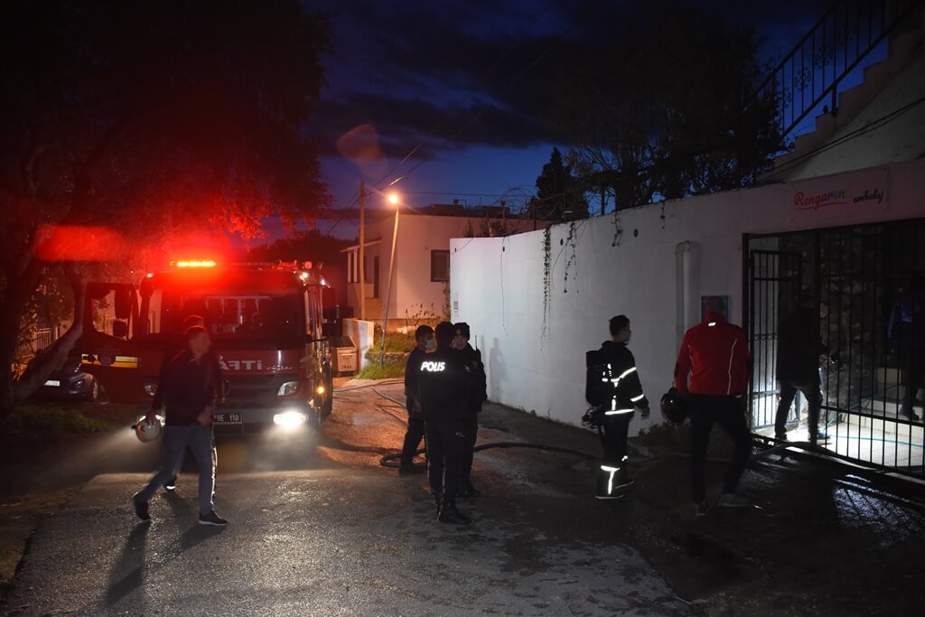 Bodrum'da iş yerinde çıkan yangın söndürüldü