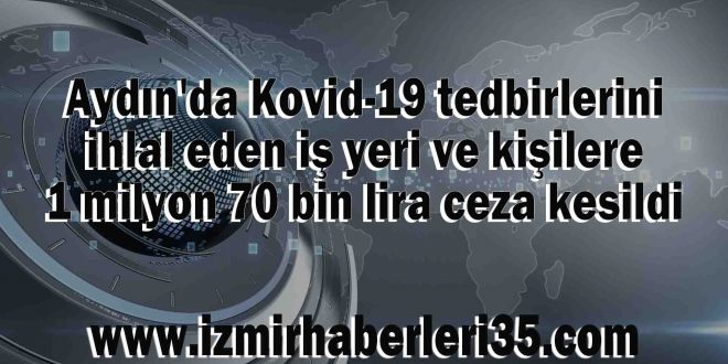 Aydın'da Kovid-19 tedbirlerini ihlal eden iş yeri ve kişilere 1 milyon 70 bin lira ceza kesildi