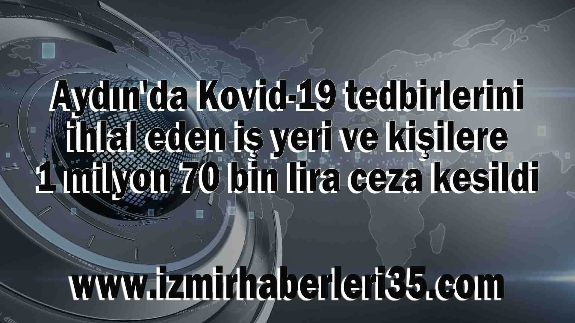 Aydın'da Kovid-19 tedbirlerini ihlal eden iş yeri ve kişilere 1 milyon 70 bin lira ceza kesildi