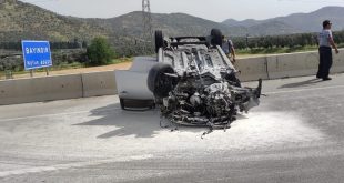 Bayındır'da trafik kazasında otomobil beton bariyere çarptı: 1 yaralı