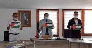 Emet Belediye Meclisi toplantısında İsrail'in Filistin'e yönelik saldırılarına tepki