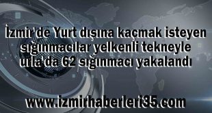 İzmir'de Yurt dışına kaçmak isteyen sığınmacılar yelkenli tekneyle urla'da 62 sığınmacı yakalandı