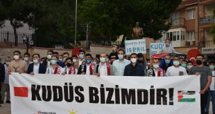 İzmir'in Kemalpaşa İlçesinde İsrail'in Filistin'e yönelik saldırıları protesto edildi