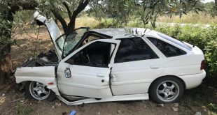 Manisa'da otomobiliyle ağaca çarpan sürücü yaralandı