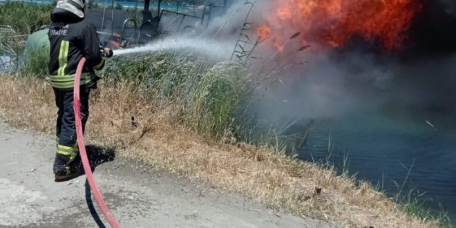 Muğla'da polyester teknede çıkan yangın söndürüldü