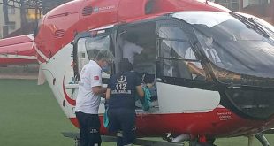 Ambulans helikopter Ödemiş'te yeni doğan bebek için havalandı