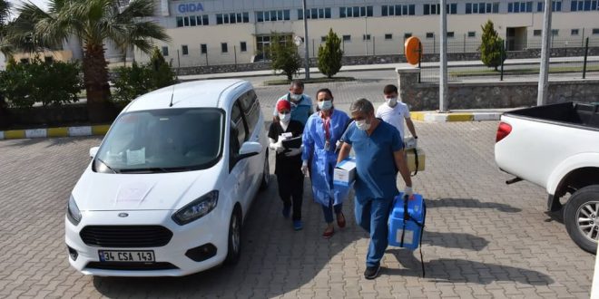Aydın'da organize sanayi bölgesinde çalışan işçilere Kovid-19 aşıları yapıldı