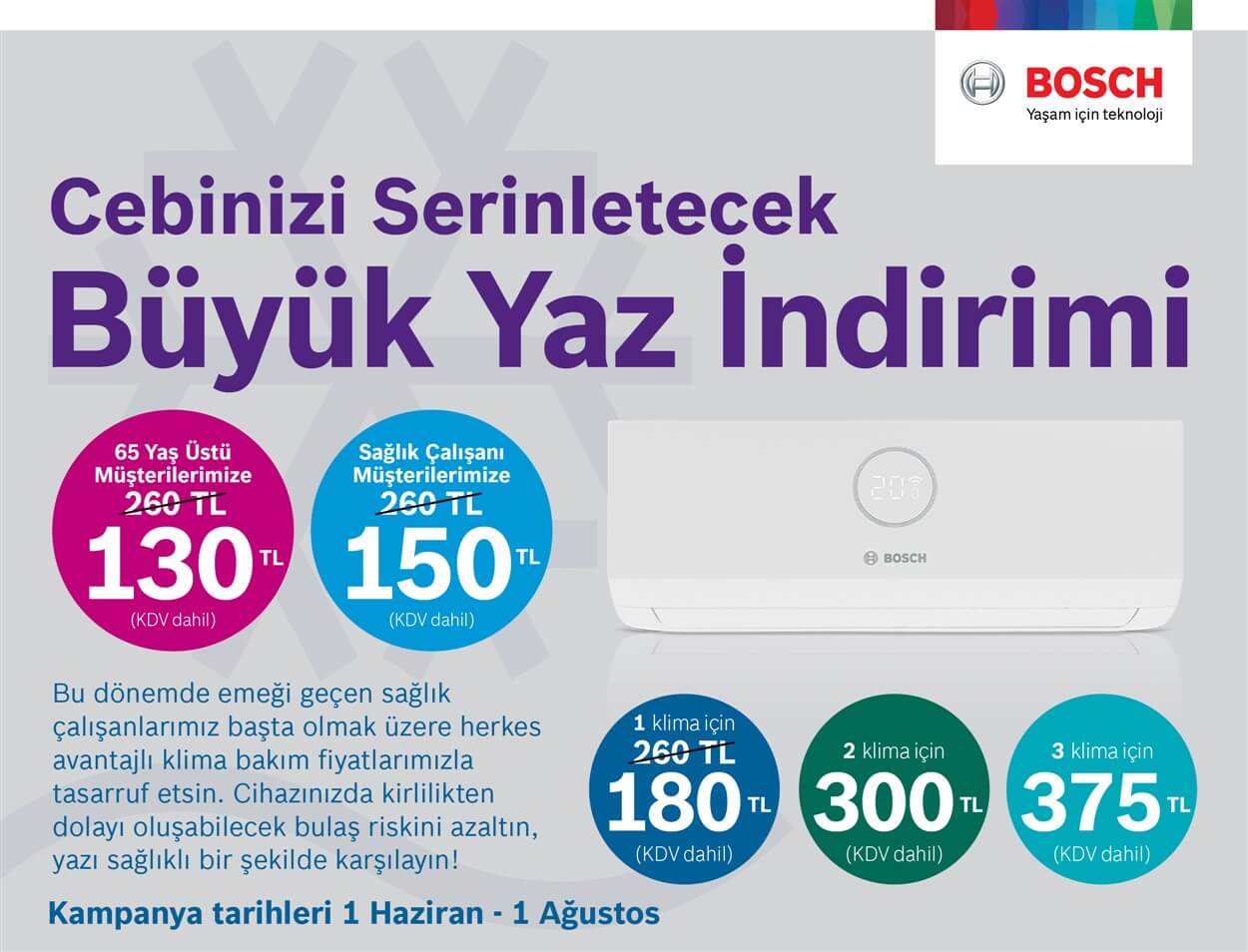 Bosch Termoteknoloji’den cepleri serinleten klima bakım kampanyası!