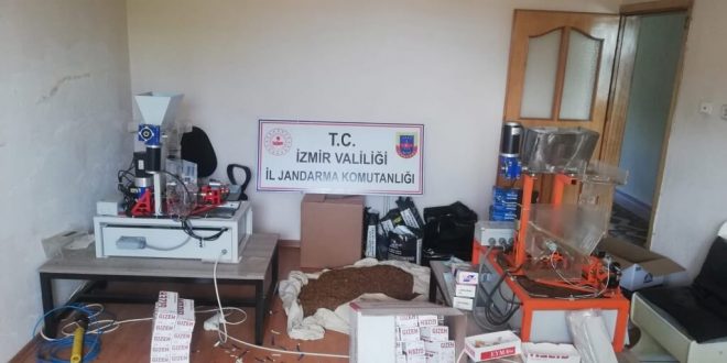 İzmir Torbalı'da operasyonda 30 bin 320 makaron ele geçirildi