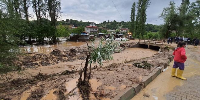 Kütahya'da sağanak nedeniyle 2 köyde sel meydana geldi, tarım arazileri zarar gördü