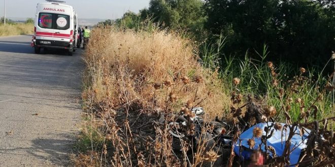 Manisa Turgutlu'da devrilen motosikletin sürücüsü öldü