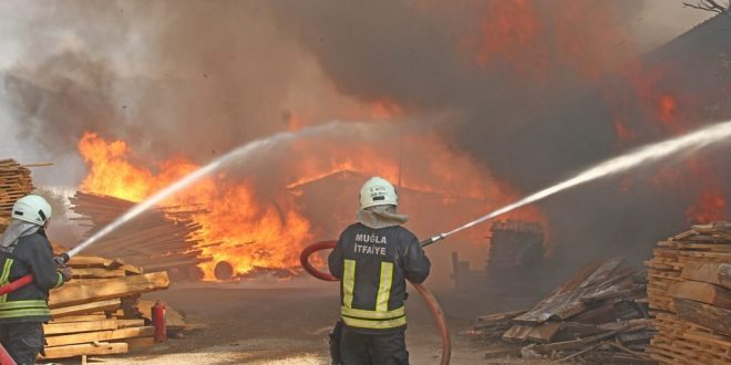 Muğla'da marangoz atölyesinde çıkan yangın söndürüldü