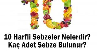 10 Harfli Sebzeler Nelerdir? Kaç Adet Sebze Bulunur?
